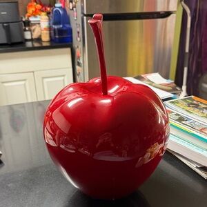 Glossy Red Decorative Apple Sculpture